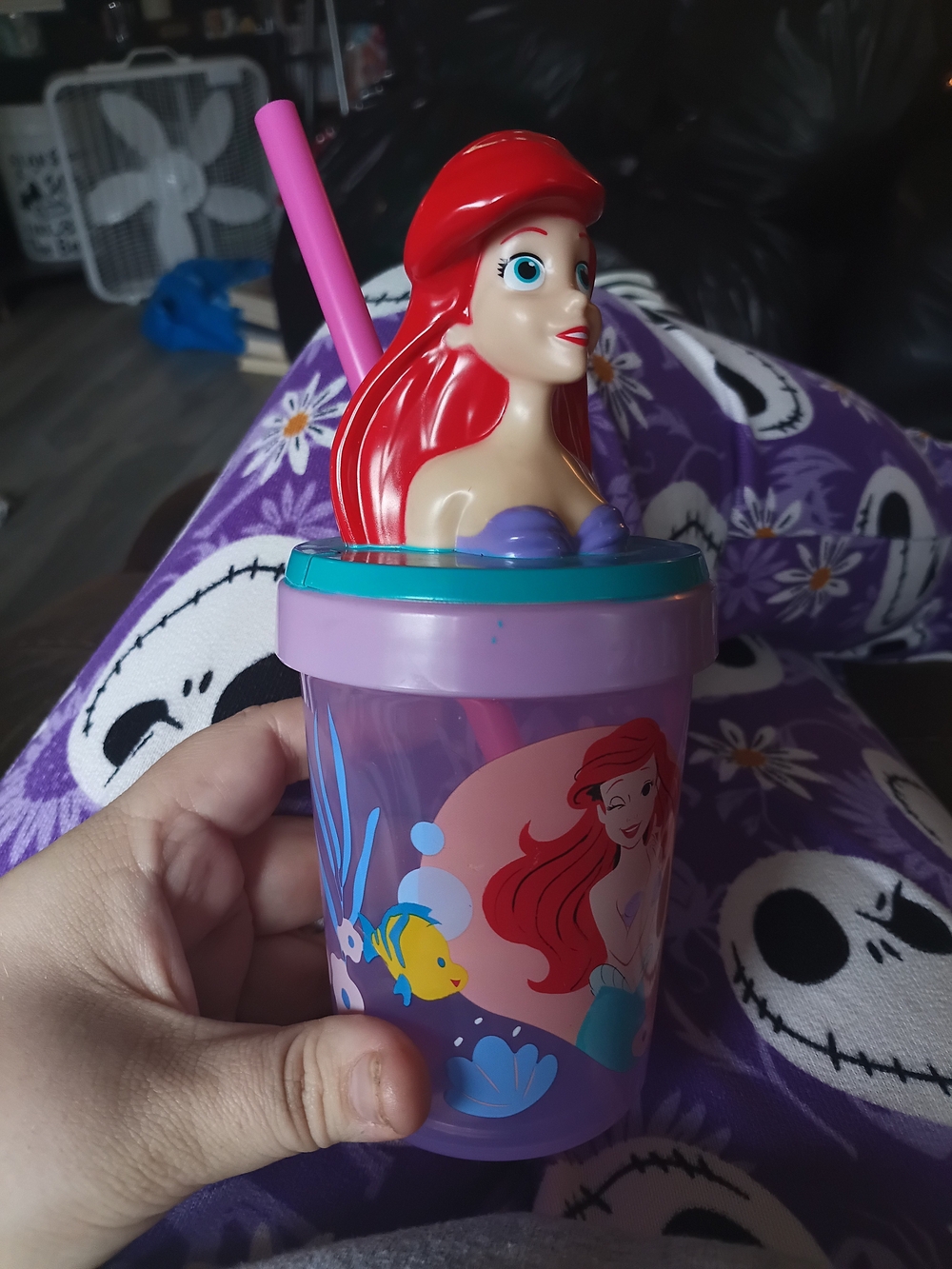The Little Mermaid Purple Ariel Kids Cup with Straw